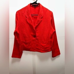 Vintage linen red Robert Krugman blazer jacket